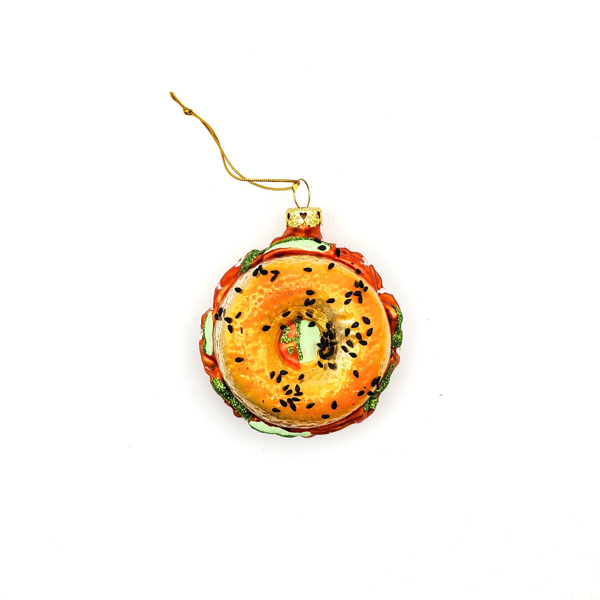 Bagel with Lox Glass Ornament leroysplace