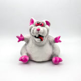 Hand painted cute kooky white rat sculpture made of latex and soft stuffed with poly-fill