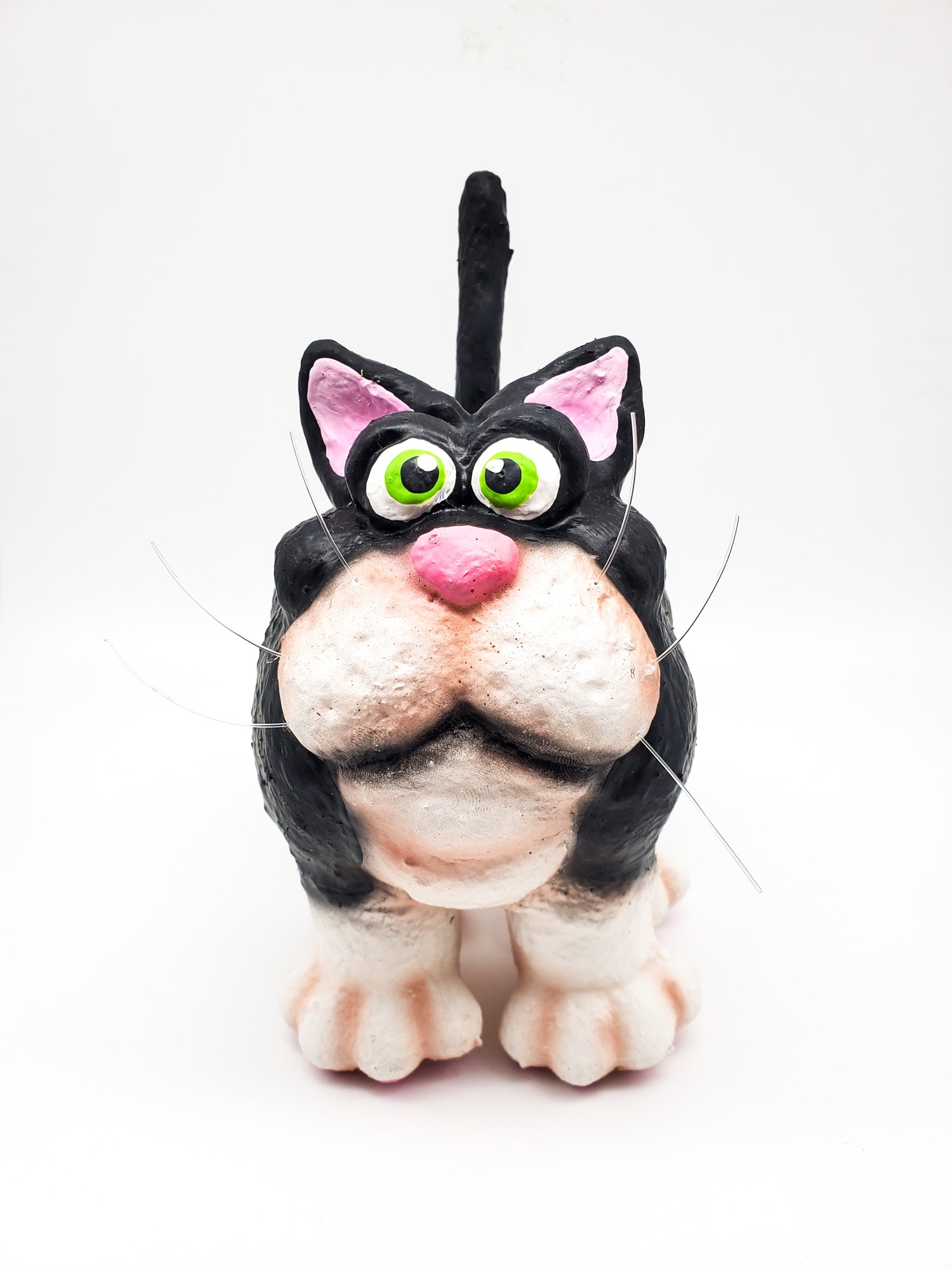 Black and White Chonky Cat - Soft Sculpture