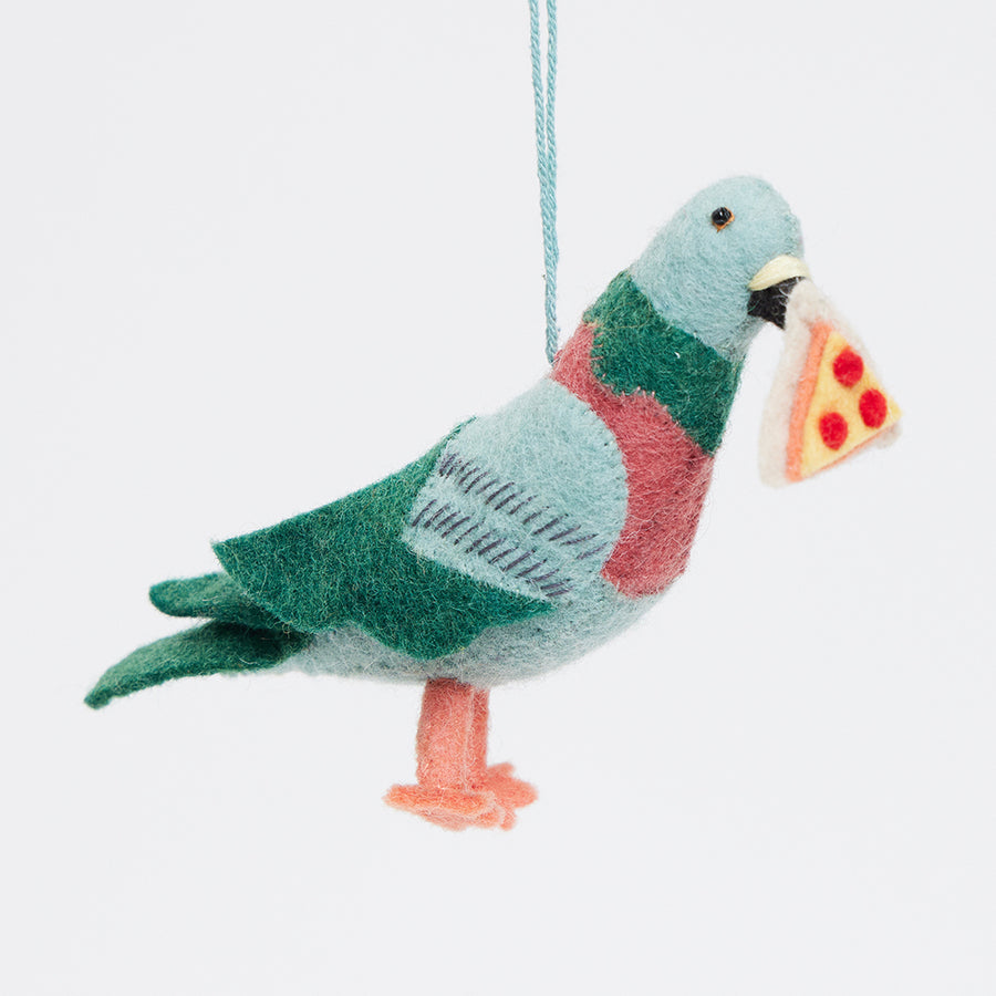 Felted Pizza Pigeon - Soft Ornament