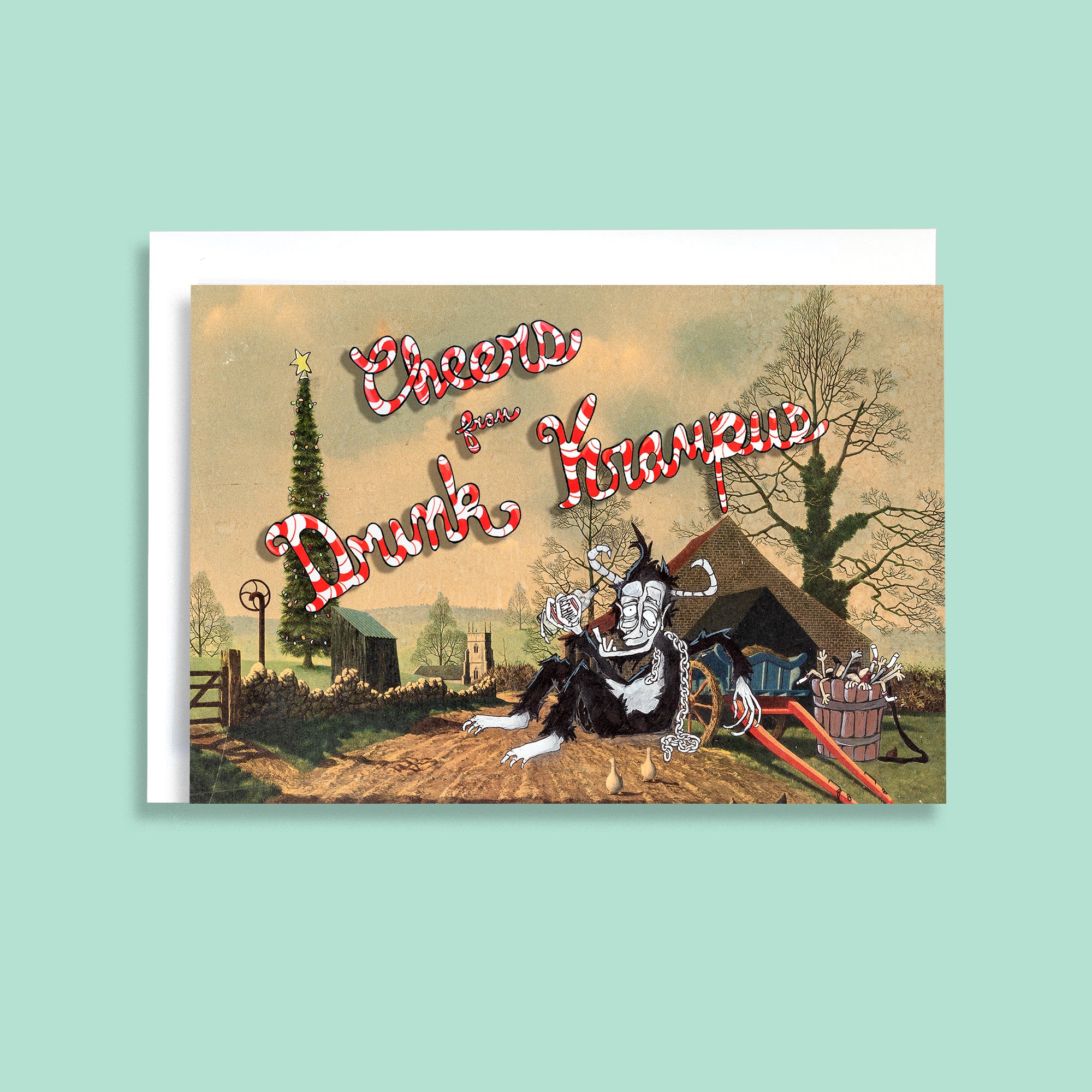 Drunk Krampus - Leroy's Place Greeting Card