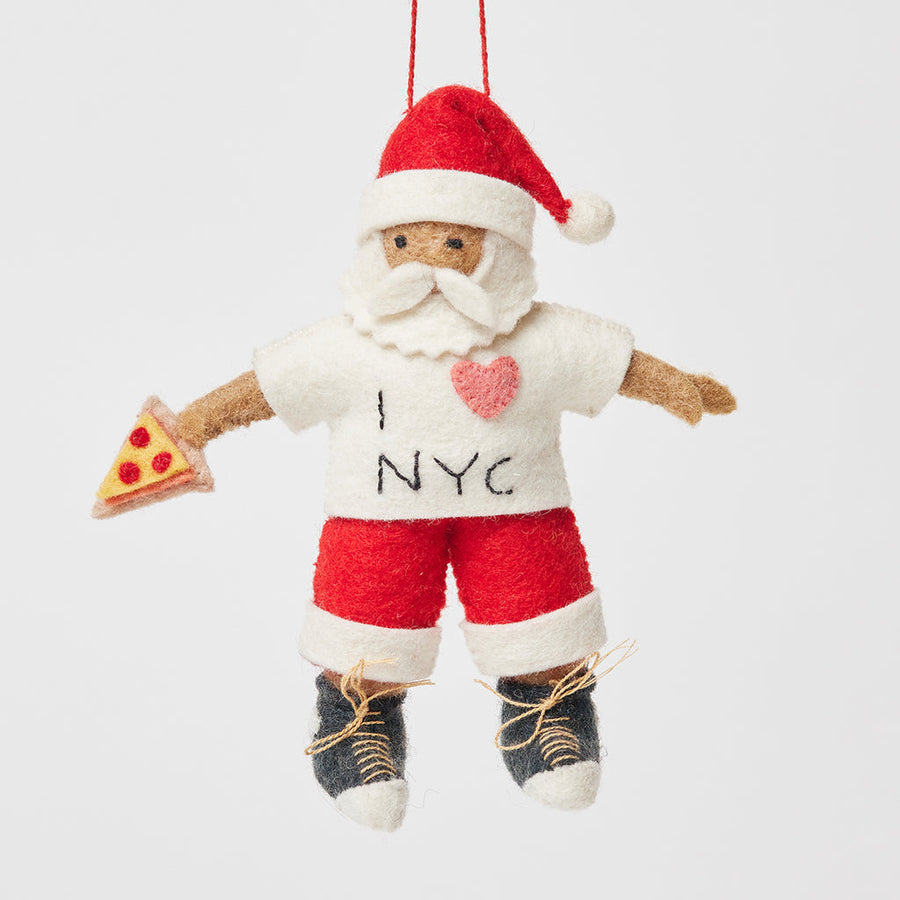 I Love NYC Tan Santa - Soft Ornament