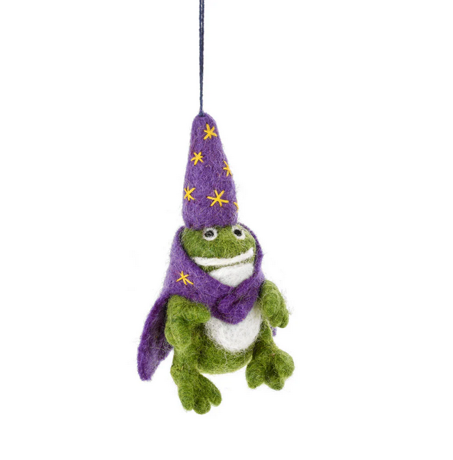 Frog Wizard- Felt Ornament