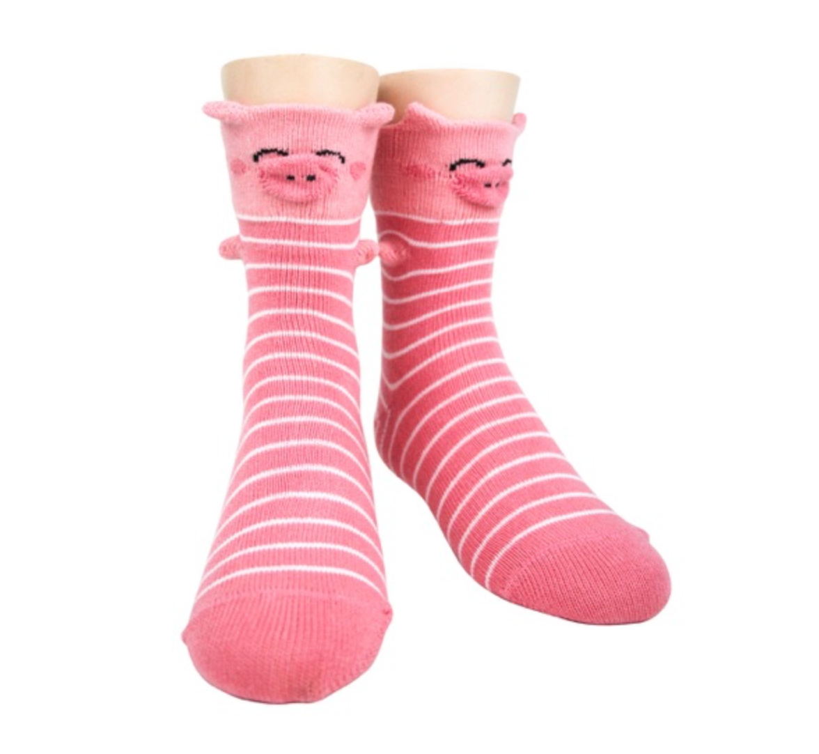 Pink Piggies - 3D Youth Socks