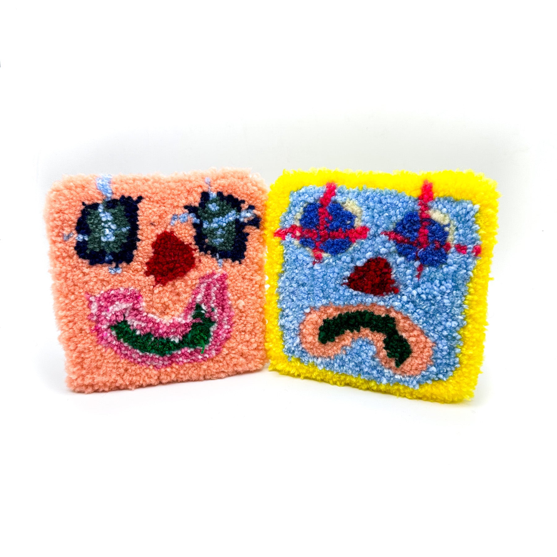 Tufted Clown Art Coasters - Set #1