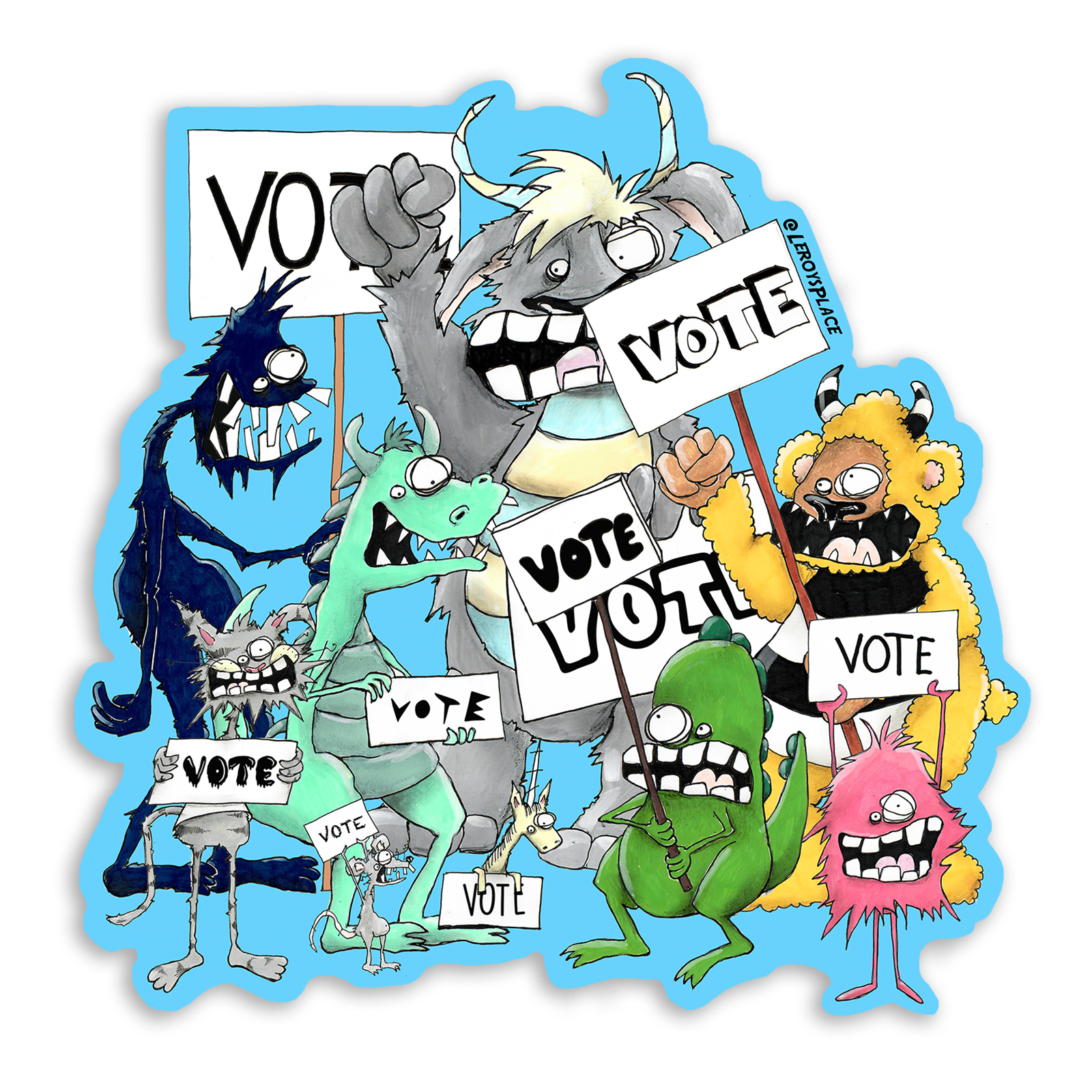 VOTE - Die Cut Monster Sticker