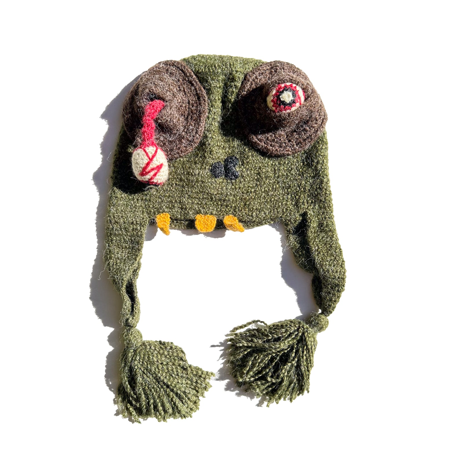 Googly Eyed Goblin - Hand Knit Monster Hat