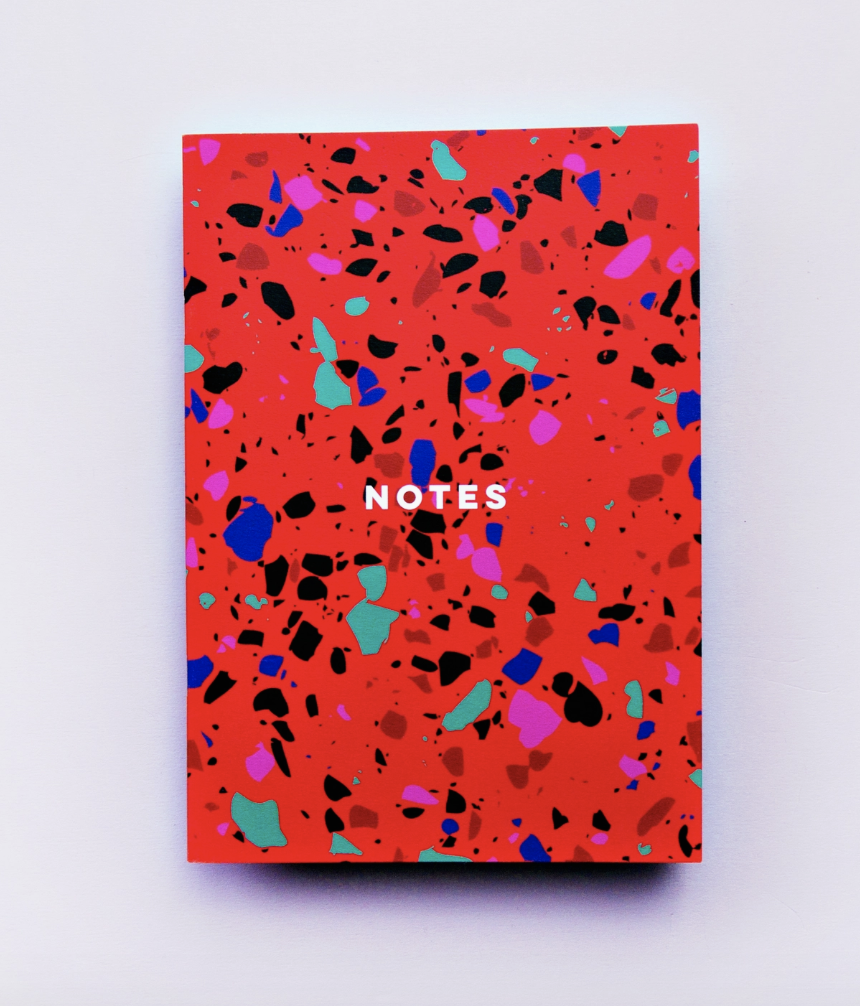 Red Linen Notebook Red Terrazzo - Lined Notebook – leroysplace