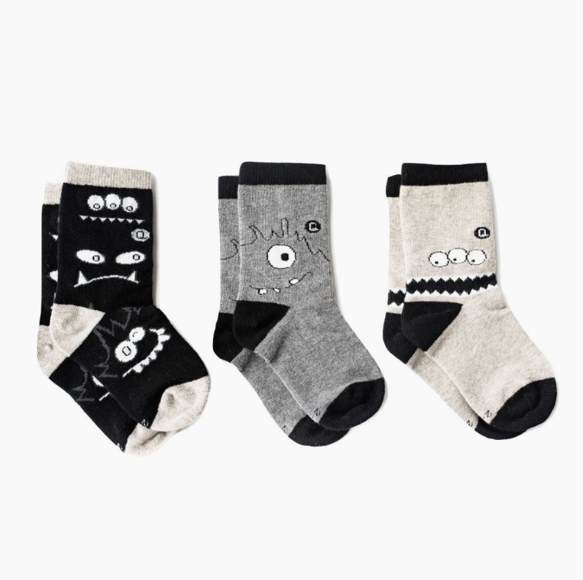 Moody Monsters - Organic Cotton Toddler Socks
