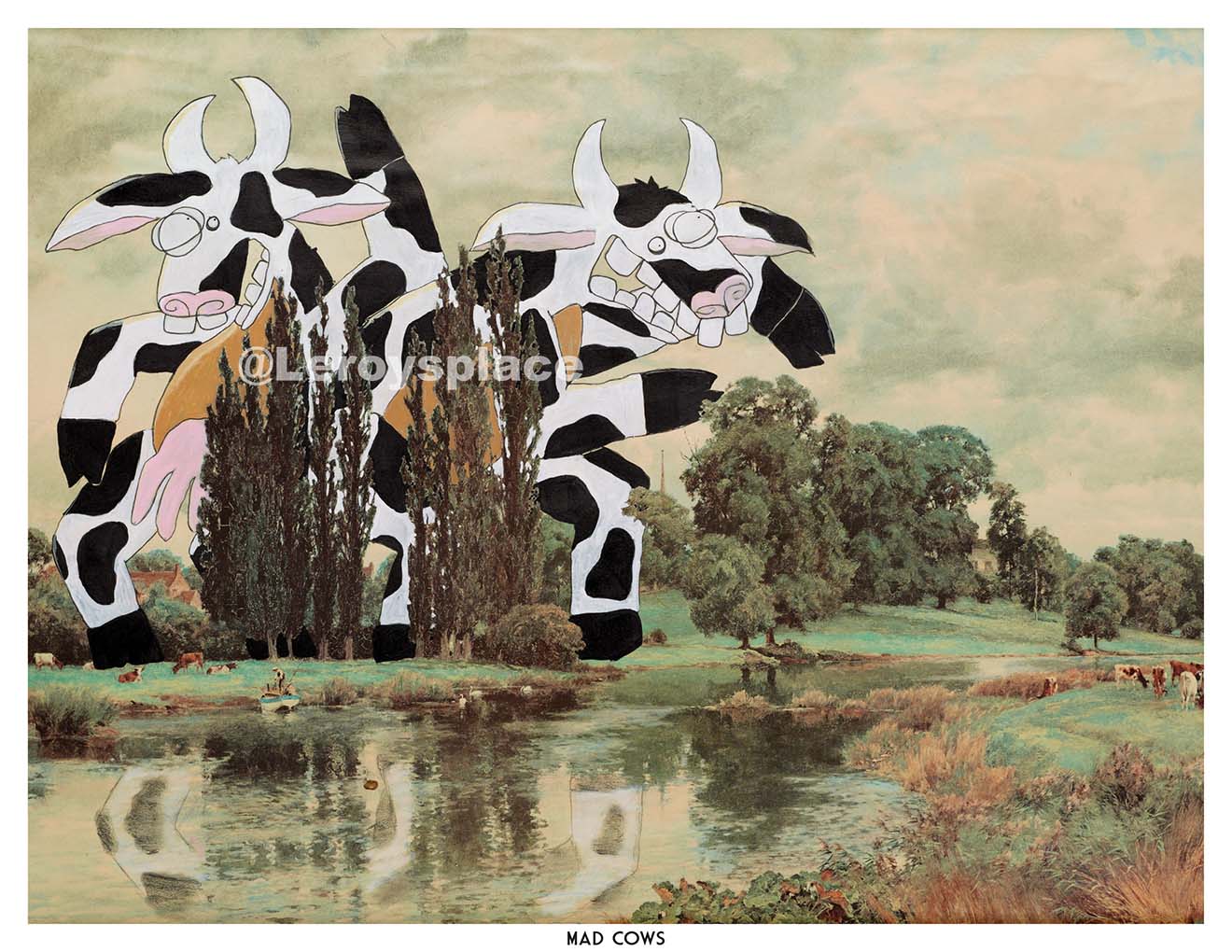 Mad Cows - 8.5 x 11 Art Print | Leroy's Place