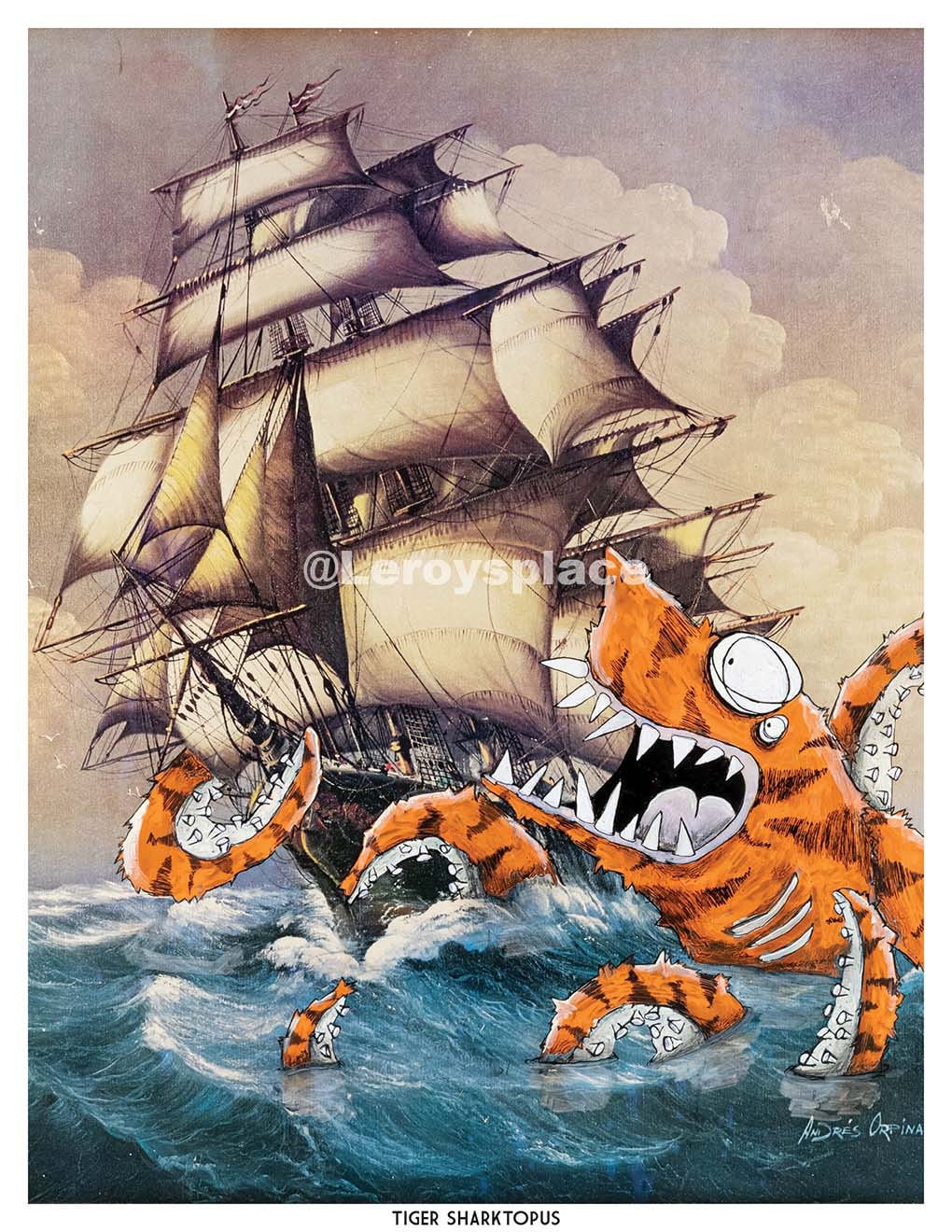 Tiger Sharktopus - 8.5 x 11 Art Print | Leroy's Place