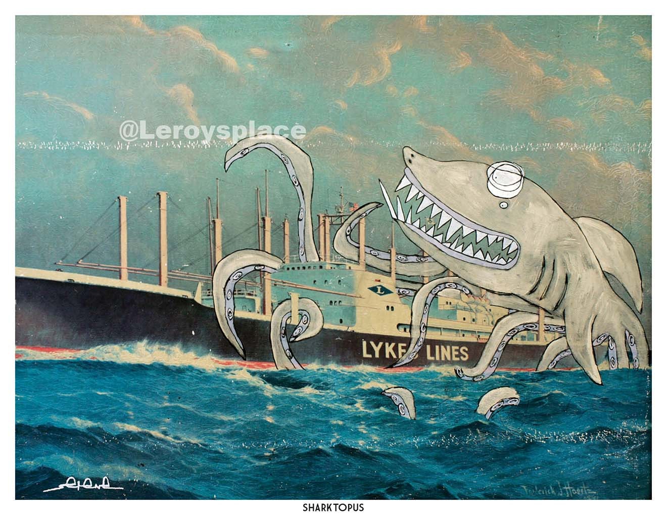 Sharktopus - 8.5 x 11 Art Print | Leroy's Place